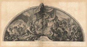 ドイツとスペインのオランダとの同盟 1672 戦争サロンの隣のギャラリーのハンガー (1672 年のドイツとスペインのオランダとの同盟、戦争サロンの隣のギャラリーの中心) 31] 作： Jean Baptiste Masse