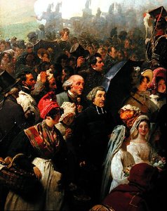 ヴァルミーの古戦場を訪れるルイ・フィリップ王（1773-1850）、1831年6月8日（油彩・キャンバス）（詳細） 作： Jean Baptiste Mauzaisse