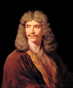 モリエールことジャン＝バティスト・ポッケリンの肖像。ミニャール・ピエール（1612-1695）の絵をもとに、ジャン・バティスト・モーゼス（1784-1844）が描いたもの。 作： Jean Baptiste Mauzaisse
