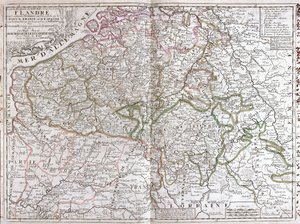 ベルギーの地図（彫刻 作： Jean Baptiste Nolin