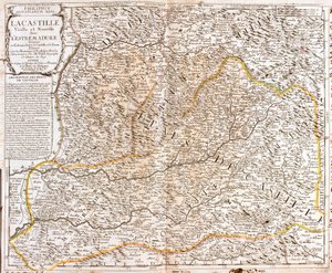 カスティーリャ（スペイン）の地図（エングレーヴィング 作： Jean Baptiste Nolin