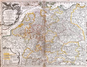 ドイツ地図（1703年）（エングレービング 作： Jean Baptiste Nolin