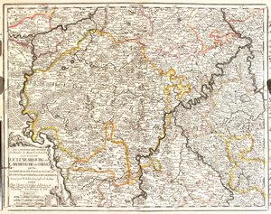 ルクセンブルクとトレヴェス教区（ドイツ）の地図（エングレーヴィング 作： Jean Baptiste Nolin