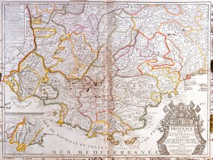 プロヴァンス(フランス)の地図(エングレーヴィング) 作： Jean Baptiste Nolin
