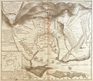トゥーロン（フランス）の地図（エングレービング