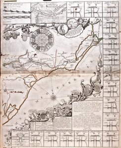 水道橋のあるミディ運河の地図（エングレーヴィング 作： Jean Baptiste Nolin