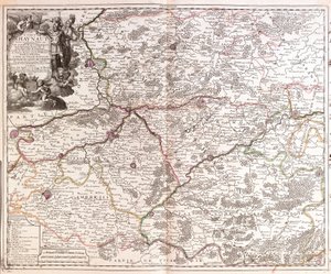 エノー州（ベルギー）の地図（エングレービング 作： Jean Baptiste Nolin