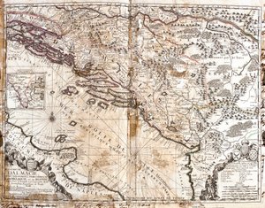 ヴェネツィア湾（アドリア海）沿岸のダルマチア王国（現在のクロアチアとモンテネグロ）の地図（エングレーヴィング