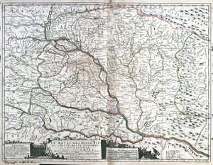ハンガリー王国の地図（エングレーヴィング 作： Jean Baptiste Nolin