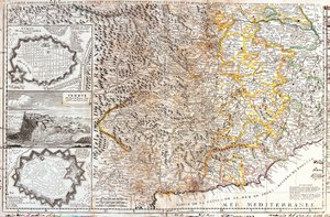 イタリア・サヴォイ公爵家南領地図（エングレーヴィング