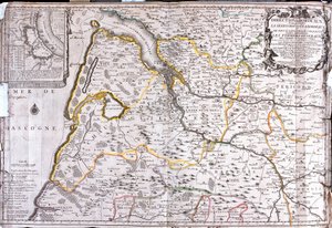ボルドー(フランス)周辺地図(エングレービング) 作： Jean Baptiste Nolin