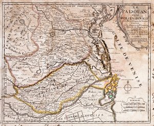 パドヴァとポレジーネ（イタリア）の地域地図（エングレーヴィング