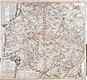 リモージュ教区（フランス）の地図（エングレーヴィング 作： Jean Baptiste Nolin