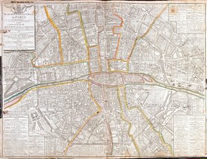パリとその近郊のルートマップ 作： Jean Baptiste Nolin