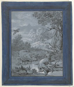 オオカミとハンター / Le Loup et le Chasseur ジャン・ド・ラ・フォンテーヌによる寓話の挿絵（連載タイトル） 作： Jean Baptiste Oudry