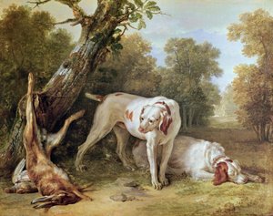 犬とうさぎ 作： Jean Baptiste Oudry