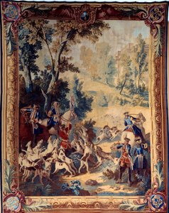 ルイ15世（1710-1774）のハント。ジャン・バティスト・ウードリー（1686-1755）のタペストリー 作： Jean Baptiste Oudry
