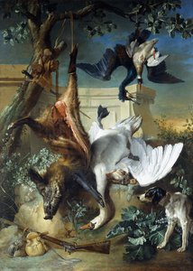 "The Return of the Hunt"：ハンティングドッグガーディングデッドゲーム、 作： Jean Baptiste Oudry