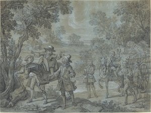 Ragotin は詩を宣言します。 農民は彼が説教していると信じている 作： Jean Baptiste Oudry