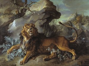 ライオンとフライ、1732 作： Jean Baptiste Oudry