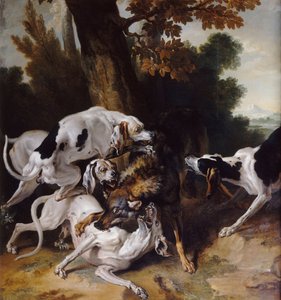 狼狩り、1725年 作： Jean Baptiste Oudry