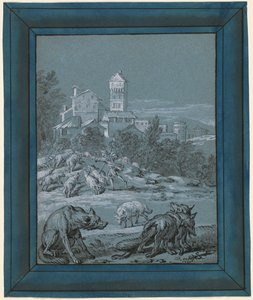 オオカミとキツネ 作： Jean Baptiste Oudry