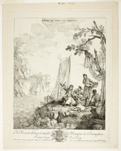 ディエップ港の眺め 作： Jean Baptiste Oudry