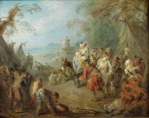 野営地の兵士が止まる 作： Jean Baptiste Pater