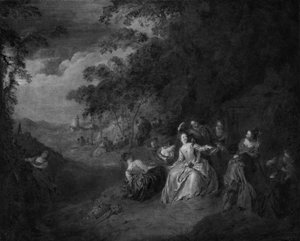 野外での愛 作： Jean Baptiste Pater