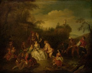 漁師の贈り物、18 世紀または 19 世紀。 作： Jean Baptiste Pater