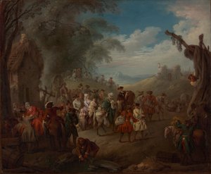 3月の軍隊、およそ。 1725年。 作： Jean Baptiste Pater