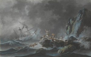 嵐の中の難破船、1782年。