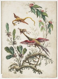 オーナメント。シノワズリー。花と鳥。1770