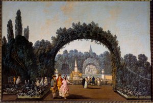 1785年のリスボンのベンフィカの庭園の眺め ジャン・ピルマン（1728-1808）の絵画 パリ、装飾美術 作： Jean Baptiste Pillement