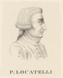 ヴァイオリン奏者で作曲家のピエトロ・アントニオ・ロカテッリの肖像（1695～1764年）。 作： Jean Baptiste Ponce Lambert