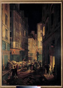 1830年の革命のエピソード、7月の日、ルイ・フィリップ、オルレアン公、ノイリーから来て、1830年7月30日の夜にパレ・ロワイヤルに到着した 絵画：ジャン・バティスト・カルビレ（1804-1869年4月） 1836年 日。1.2x0.8 m. 作： Jean Baptiste Prudent Carbillet