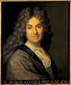 ニコラ・ボワロー・デプレオ(Boileau-Despreaux)(1636-1711)の肖像 - ジャン・バティスト・サンテール(1651-1717)の絵画