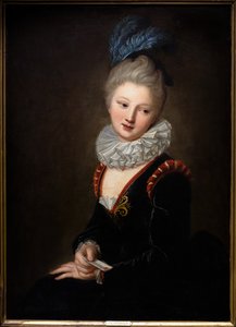 甘い切符を手にした若い女性 作： ジャン・バプティスト・サンテール