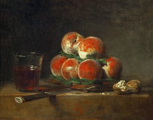 桃のバスケット 作： Jean Baptiste Simeon Chardin