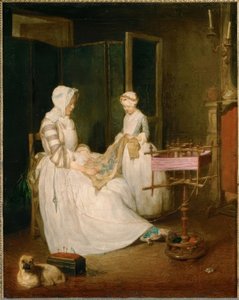 勤勉な母シャルディン- 1739 – 40年頃 作： Jean Baptiste Simeon Chardin