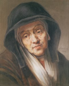 母親のレンブラントによる肖像画のコピー、1776年（紙にパステル）