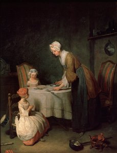 夕食前の恵み、祝福、1744年。 作： Jean Baptiste Simeon Chardin