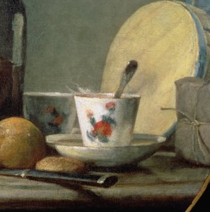 アプリコットの瓶、1758年、詳細 作： Jean Baptiste Simeon Chardin