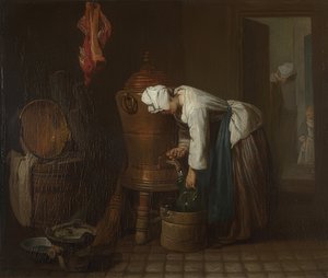 ラフォンテーヌ（水タンク）。 1733以降 作： Jean Baptiste Simeon Chardin