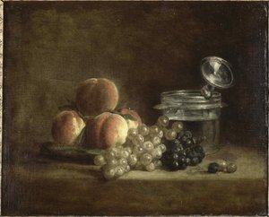 桃とブドウ。 作： Jean Baptiste Simeon Chardin