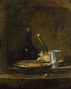1728 年以前の朝食、または銀のゴブレットの準備。