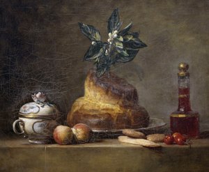 ブリオッシュのある静物画 作： Jean Baptiste Simeon Chardin