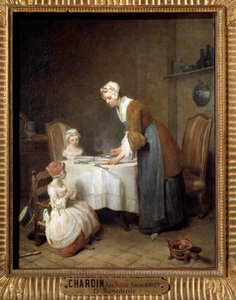 ジャン・バティスト・シメオン・シャルダン（1699-1779）の「ベネディクト」の絵 日0,49x0,41 m 作： Jean Baptiste Simeon Chardin