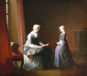良い教育」 1753年頃 （油彩・キャンバス 作： Jean Baptiste Simeon Chardin