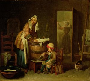 The Laundress」（油彩・キャンバス 作： Jean Baptiste Simeon Chardin